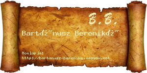 Bartánusz Bereniké névjegykártya